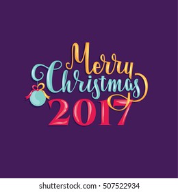 vector illustration. Merry Christmas 2017. lettering handmade. new Year. Christmas toy. 