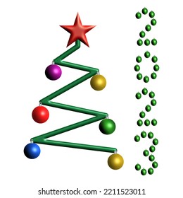 vector illustration Merry Christmas 2023 with balls decorated on the Christmas tree.