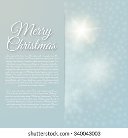 Vector illustration Merry Christmas. Abstract background with light.