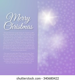 Vector illustration Merry Christmas. Abstract background with light.