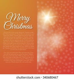 Vector illustration Merry Christmas. Abstract background with light.