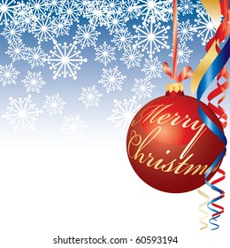 vector illustration with merry christmas ball