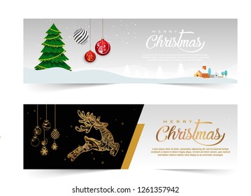 vector illustration of merry Christmas banner, card, website etc.