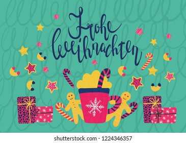 Vector illustration. Merry christmas card.