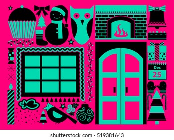 vector illustration of Merry Christmas festival celebration Holiday background