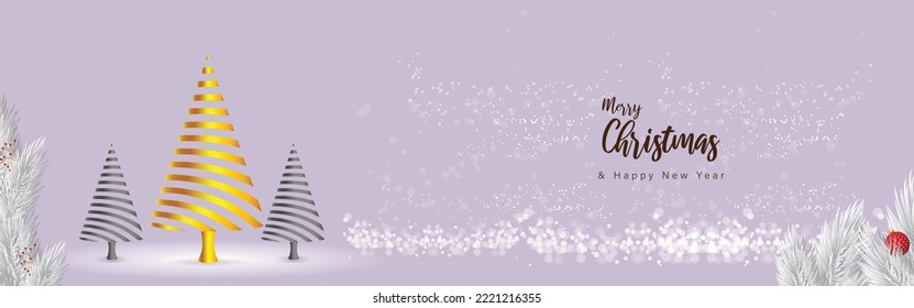 Vector illustration of Merry Christmas greeting card, happy new year wishes, poster, and holiday banner on a snowy background.