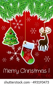 A vector illustration of Merry Christmas Greeting Card