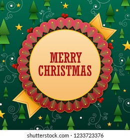 vector illustration of Merry Christmas and Happy New Year seasonal greetings background