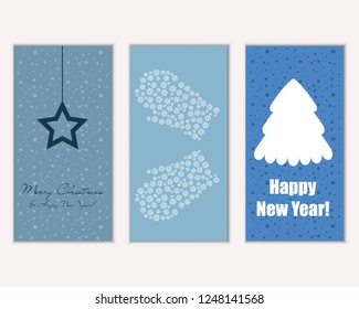 Vector illustration of Merry Christmas and Happy New Year greeting cards