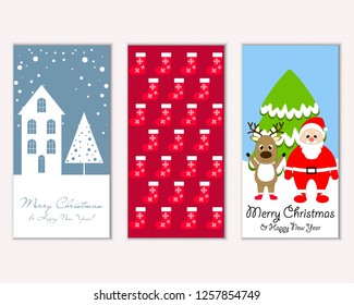 Vector illustration of Merry Christmas and Happy New Year greeting cards