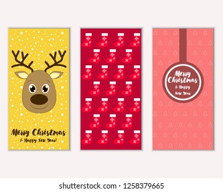 Vector illustration of Merry Christmas and Happy New Year greeting cards