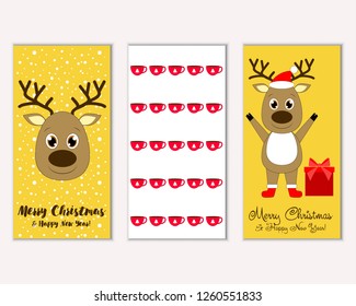 Vector illustration of Merry Christmas and Happy New Year greeting cards