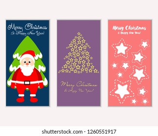 Vector illustration of Merry Christmas and Happy New Year greeting cards