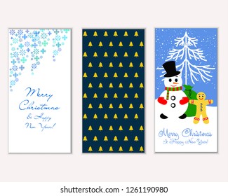 Vector illustration of Merry Christmas and Happy New Year greeting cards