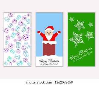 Vector illustration of Merry Christmas and Happy New Year greeting cards