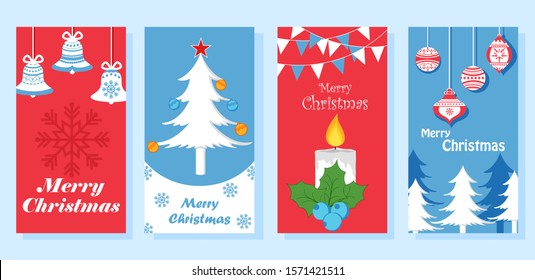 vector illustration of Merry Christmas and Happy New Year seasonal greetings background