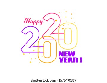 vector illustration. Merry Christmas and Happy New Year 2020. Festive 2020 numbers graphic design.