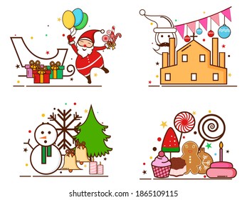 vector illustration of Merry Christmas and Happy New Year seasonal greetings background