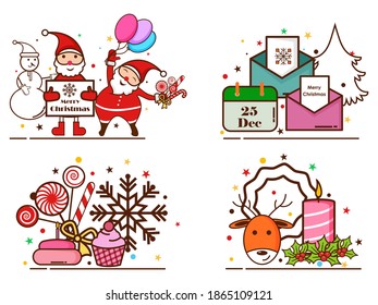 vector illustration of Merry Christmas and Happy New Year seasonal greetings background