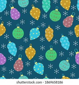 vector illustration of Merry Christmas and Happy New Year seasonal greetings holidays seamless repeatable pattern background for printing and gift wrapping