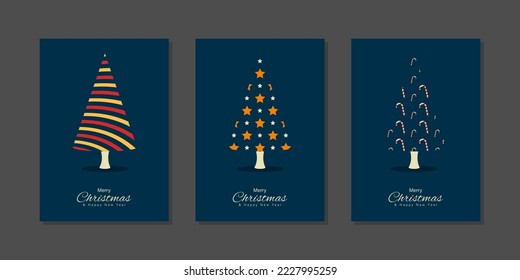 Vector illustration of Merry Christmas and Happy New Year greeting card