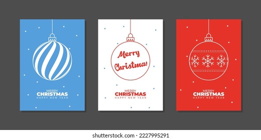 Vector illustration of Merry Christmas and Happy New Year greeting card