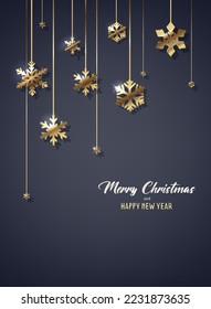 Vector illustration Merry Christmas and happy new year background. Holiday greeting banner, flyer and card.