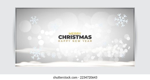 Vector illustration of Merry Christmas and Happy New Year greeting card