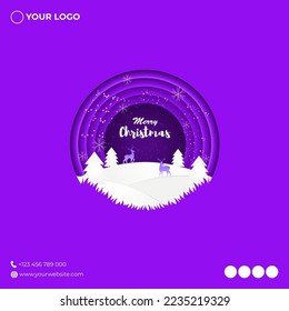 Vector illustration of Merry Christmas and Happy New Year greeting card