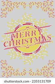 Vector illustration of Merry Christmas and Happy Holidays cards with New Year tree, reindeers, snowflakes, floral frames and backgrounds design. Modern universal artistic templates.social media,church