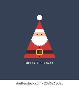 Vector illustration Merry Christmas and Happy New Year modern card. greeting card, party invitation card, gift, Santa Claus, website banner, social media banner, marketing material, poster, holiday.