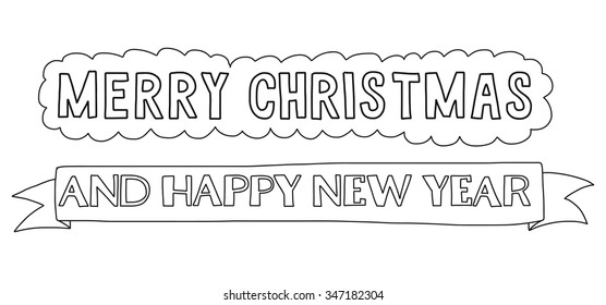 Vector illustration Merry Christmas and Happy New Year