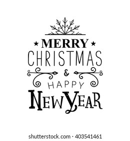 Vector illustration Merry Christmas and Happy new year message