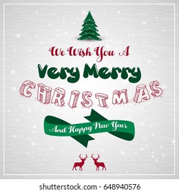 Vector illustration of Merry Christmas and Happy New Year