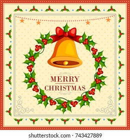 vector illustration of Merry Christmas holiday festival greeting background