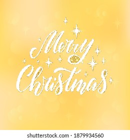 Vector illustration of merry christmas lettering for banner, poster, greeting card, sign board, souvenirs, stickers, clothes, design. Handwritten calligraphic text for web or print
