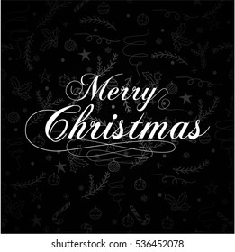 Vector illustration of Merry Christmas lettering design
