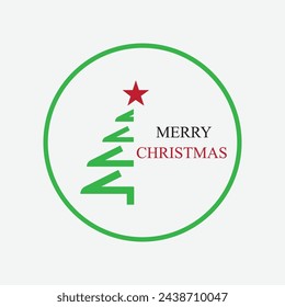 Vektor-Illustration von Fröhliche Weihnachten Logo und Simbol Template Design auf grauem Hintergrund