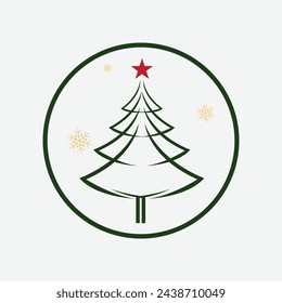 vector illustration of merry christmas logo and simbol template design on gray background