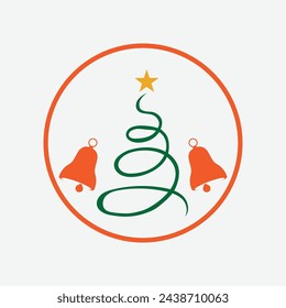 vector illustration of merry christmas logo and simbol template design on gray background