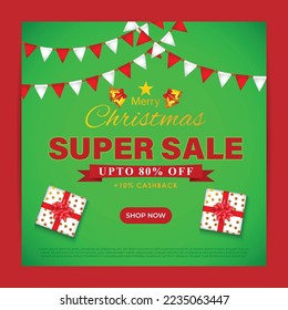 Vector illustration of Merry Christmas Sale banner