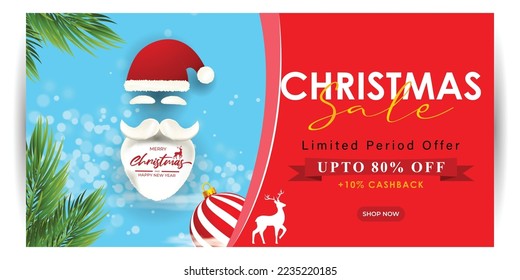 Vector illustration of Merry Christmas Sale banner