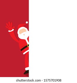 Vector Illustration Merry Christmas Santa Claus with Red Background