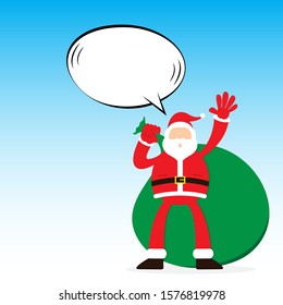 Vector Illustration Merry Christmas Santa Clause with Gift