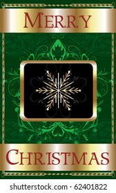 Vector Illustration of a Merry Christmas Snowflake Poster.