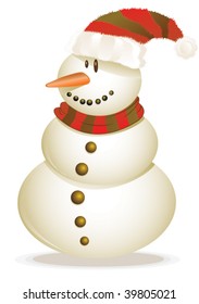 Vector illustration Merry Christmas Snowman