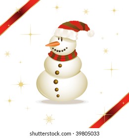 Vector illustration Merry Christmas Snowman
