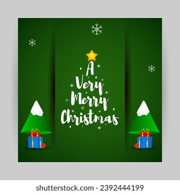 Vector illustration of Merry Christmas social media feed set template