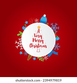 Vector illustration of Merry Christmas social media feed set template