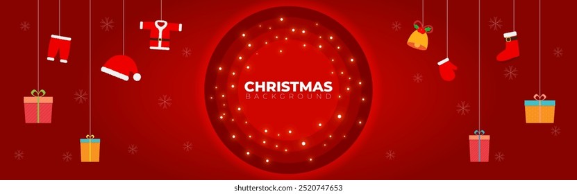 Vector illustration of Merry Christmas social media feed template